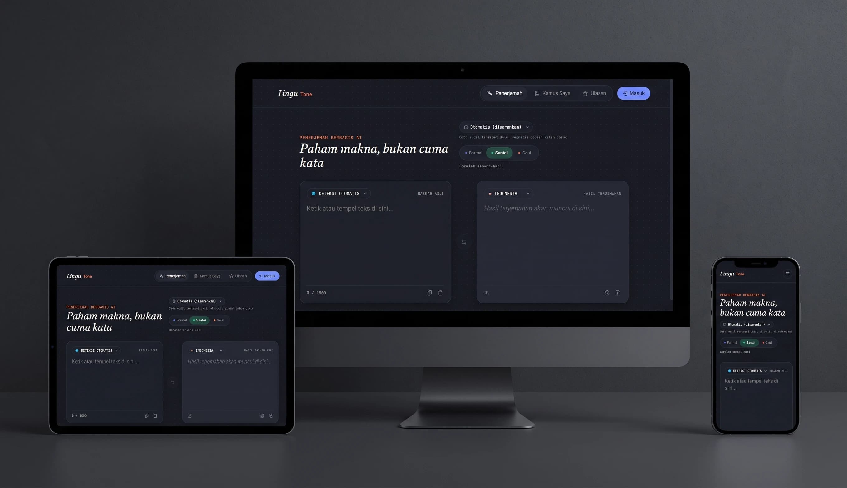 Lingu Tone | Penerjemah berbasis AI